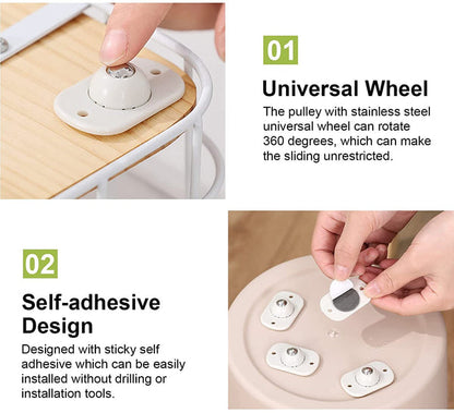 Move Oven , Fridges & Furniture Effortlessly -  360° Stick-On Furniture Wheels