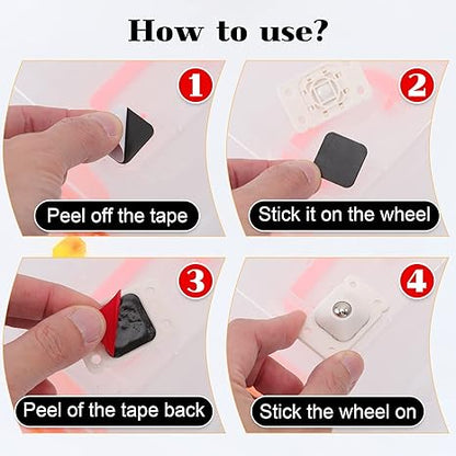 Move Oven , Fridges & Furniture Effortlessly -  360° Stick-On Furniture Wheels