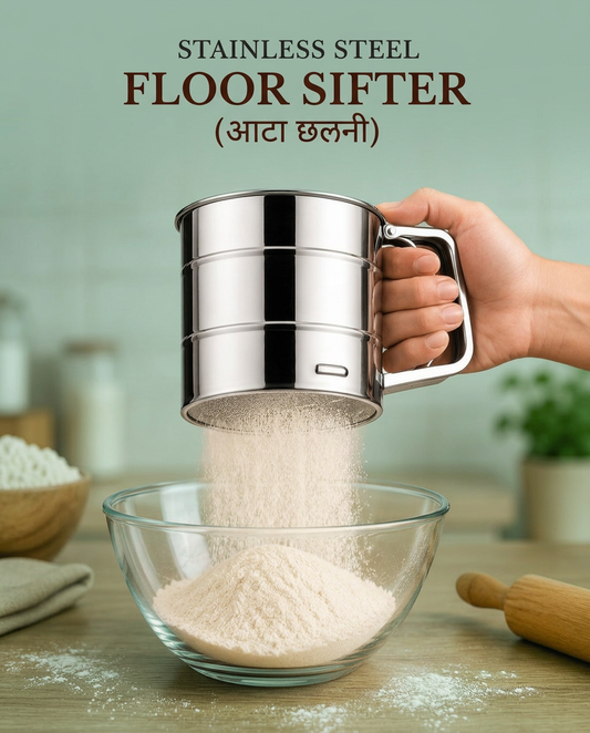 Stainless Steel Flour Sifter With Handle (Atta Chalni)